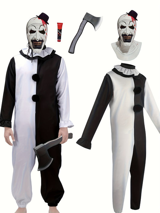 Ghost Clown Jumpsuit Costume