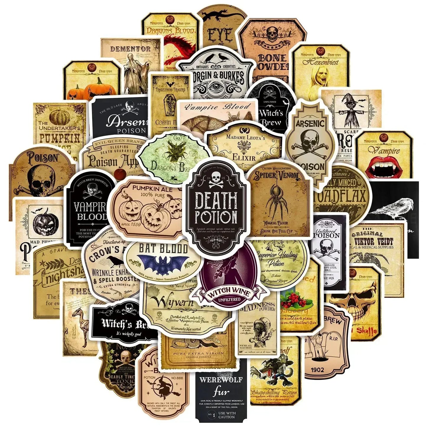 Halloween Apothecary Potion Bottles