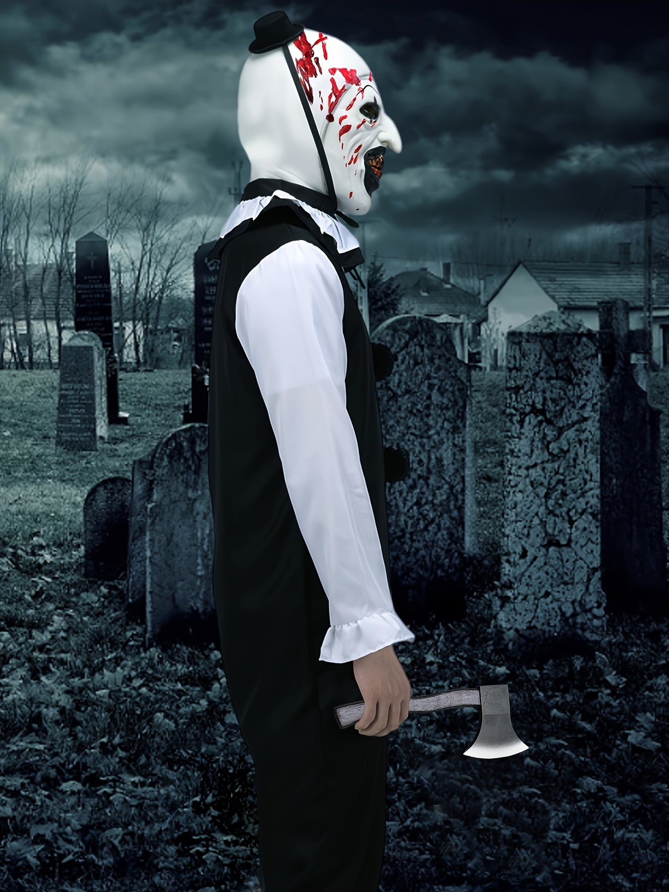 Ghost Clown Jumpsuit Costume